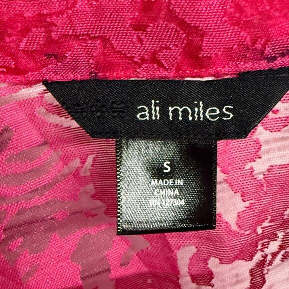 Ali Miles Sheer Pink Button-Up Blouse Small - Picture 6 of 6